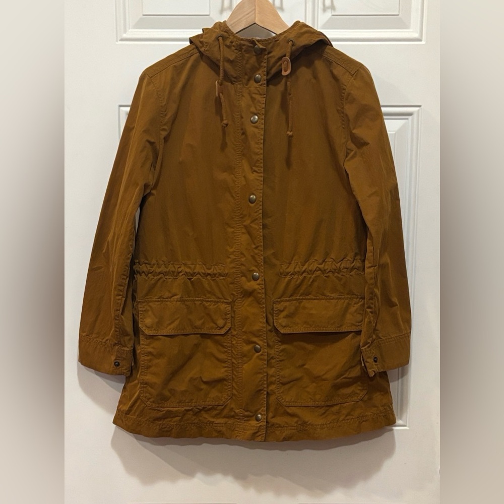 Madewell Hooded Anorak Raincoat in Dried Cedar Size XS